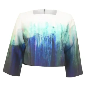 French Luxe Painted Blue Crop Top