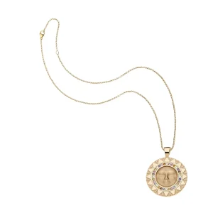 Strong Blazing Sun Coin Pendant 16-18" Classic Rolo